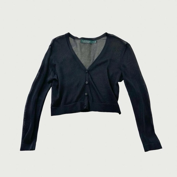 Ralph Lauren Black Cardigan Sweater - Picture 1 of 6